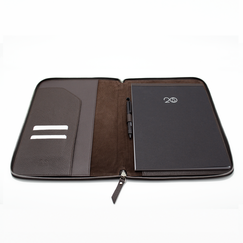 Document holder with zip